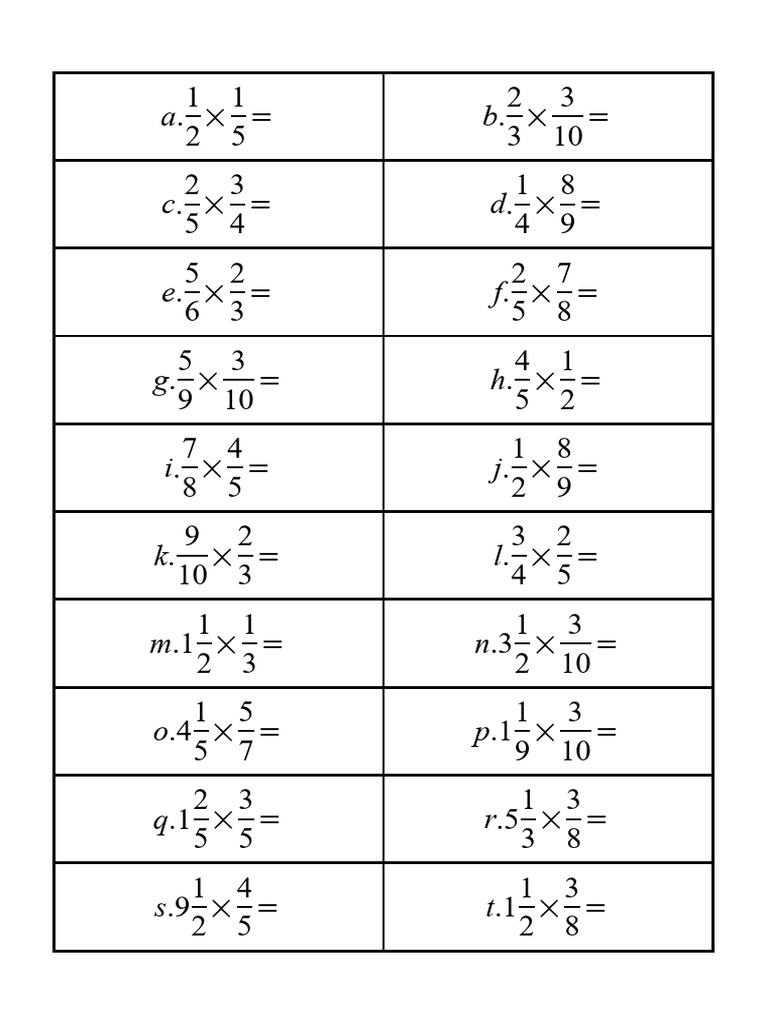 Math Multiplication Problems List | PDF