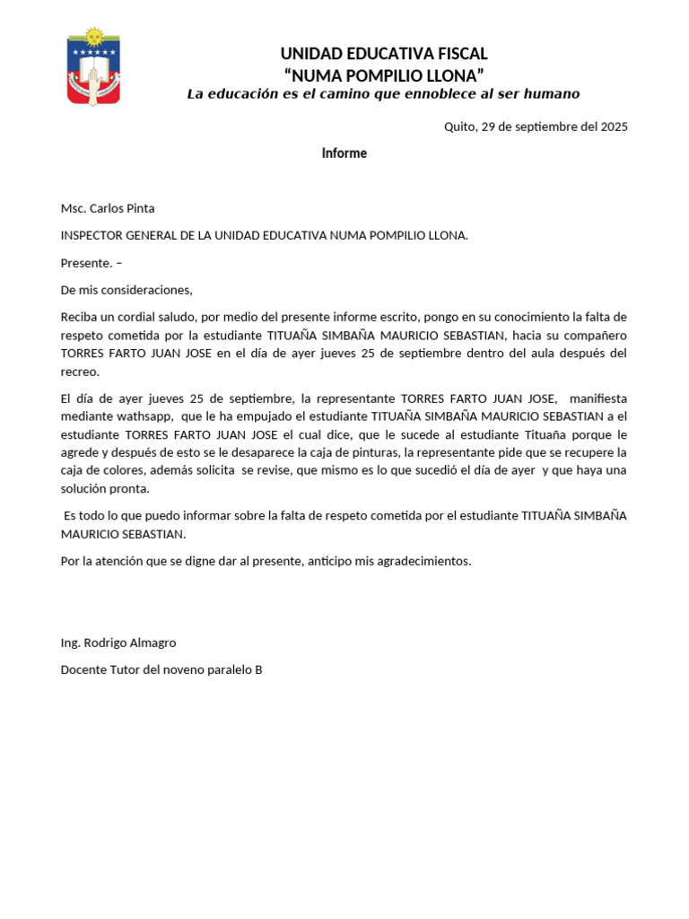 Inf Tituaña 9B | PDF
