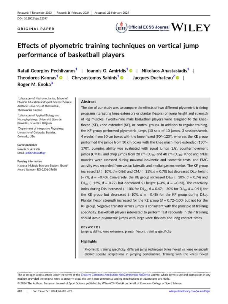 Effects of Plyometric Training Techniques On Vertical Jump | PDF ...