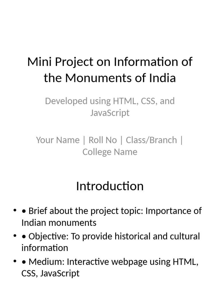 Monuments Project Presentation | PDF