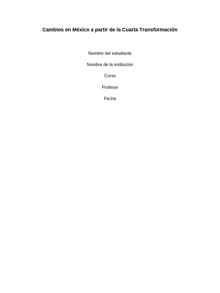 Impacto de la Cuarta Transformación en México | PDF | México