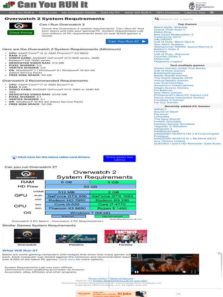 Overwatch 2 System Requirements Guide | PDF | Graphics Processing Unit ...