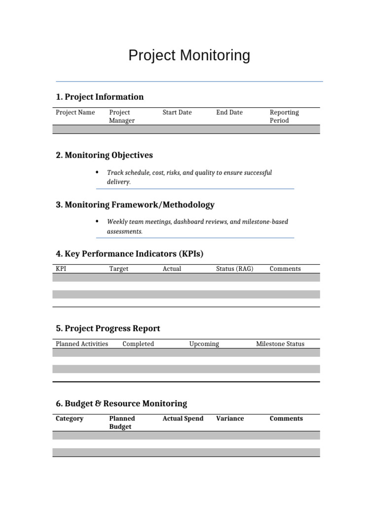 Project Monitoring Framework Guide | PDF