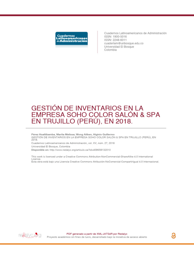 Mejora de Inventarios en Soho Color Spa | PDF | Economias | Negocios ...