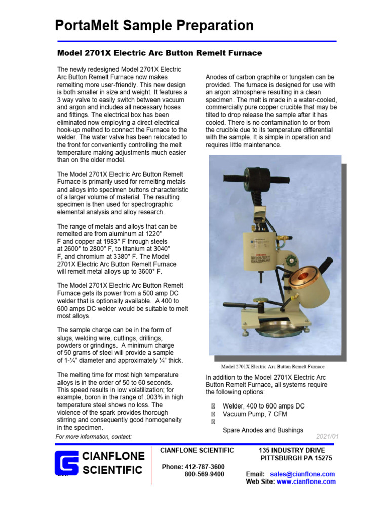 Model 2701X Electric Arc Remelt Furnace | PDF | Construction | Welding