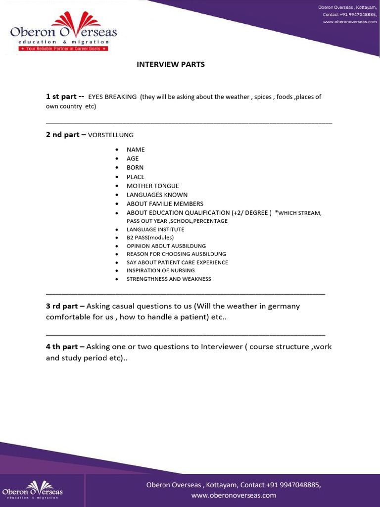 Interview Parts Ausbildung | PDF