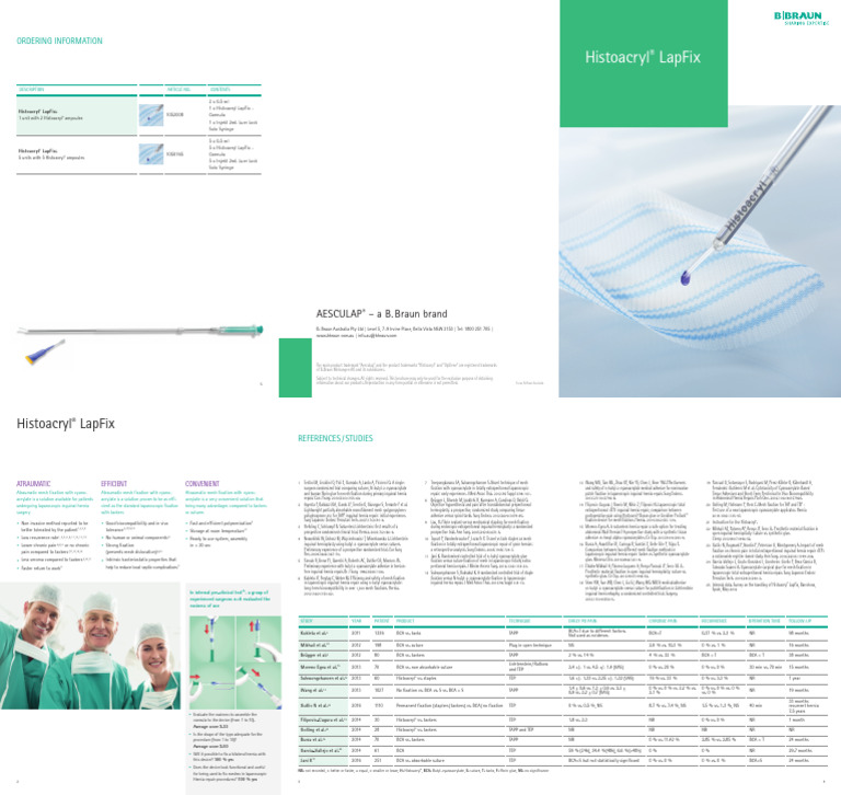 Histoacryl LapFix: Atraumatic Mesh Solution | PDF | Surgical Suture ...