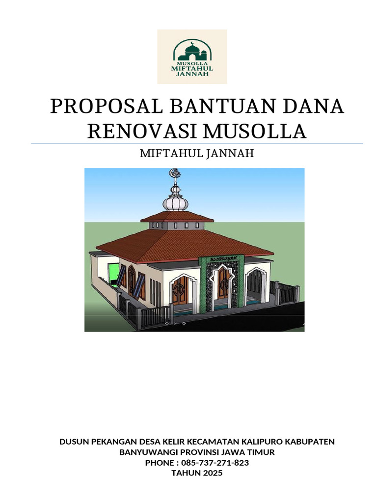 Proposal Renovasi Musolla Cak Ril | PDF