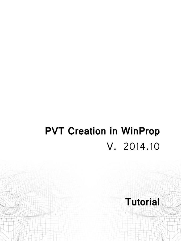 PVT Creation in Winprop | PDF