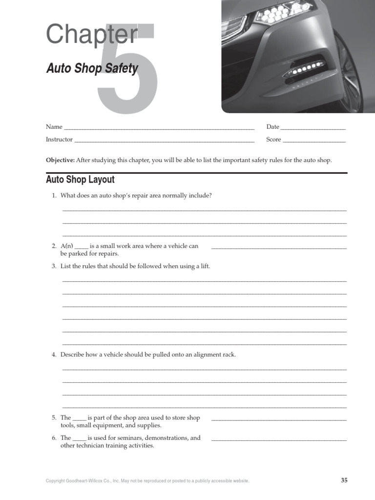 Essential Auto Shop Safety Guidelines | PDF | Occupational Safety And ...
