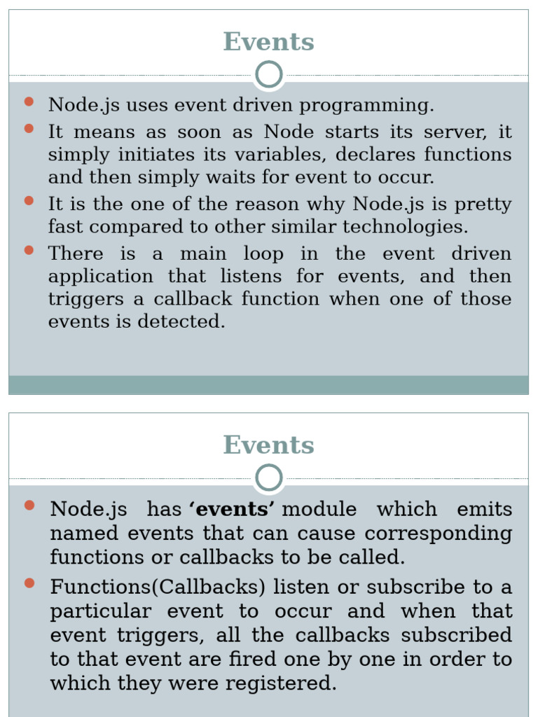 Node.js Event-Driven Programming Guide | PDF
