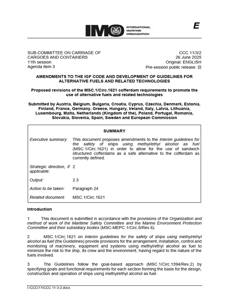 CCC 11-3-2 - Proposed Revisions of The MSC.1Circ.1621 Cofferdam ...