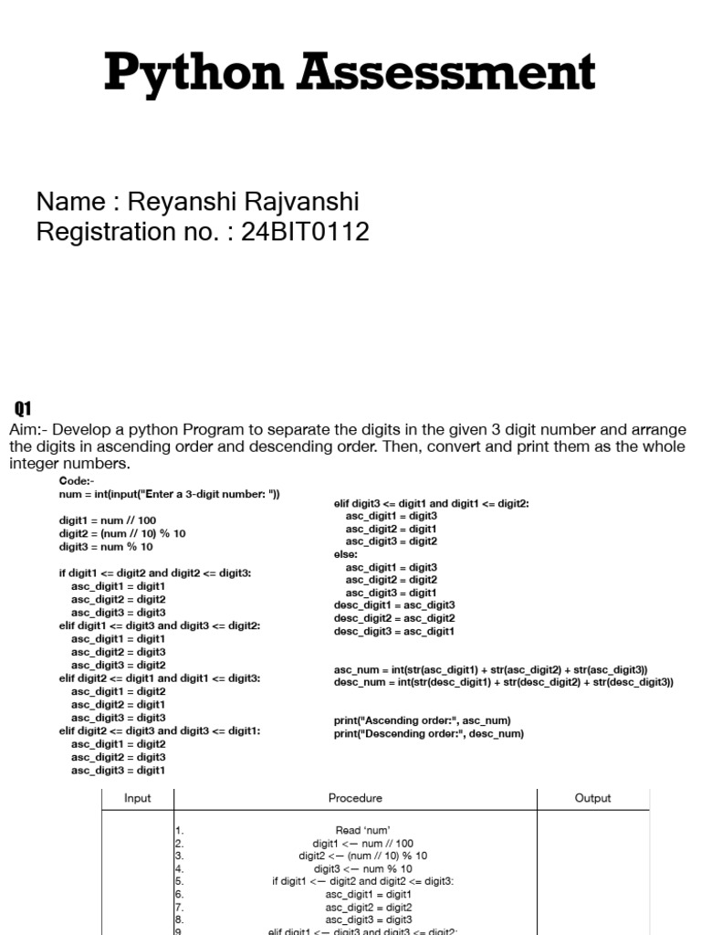 Python Assessment 1 by Reyanshi Rajvanshi 24BIT0112 | PDF | Prime ...