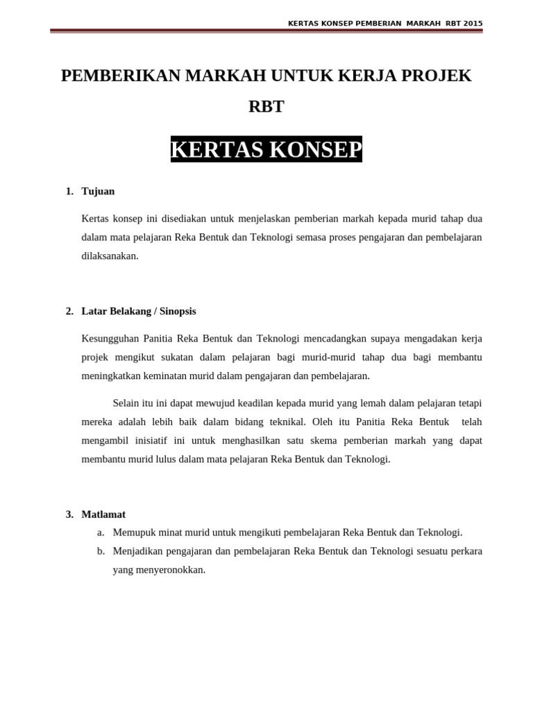 KERTAS KONSEP INOVASI RBT | PDF