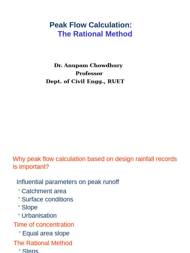 Peak Flow Calculation - AC | PDF