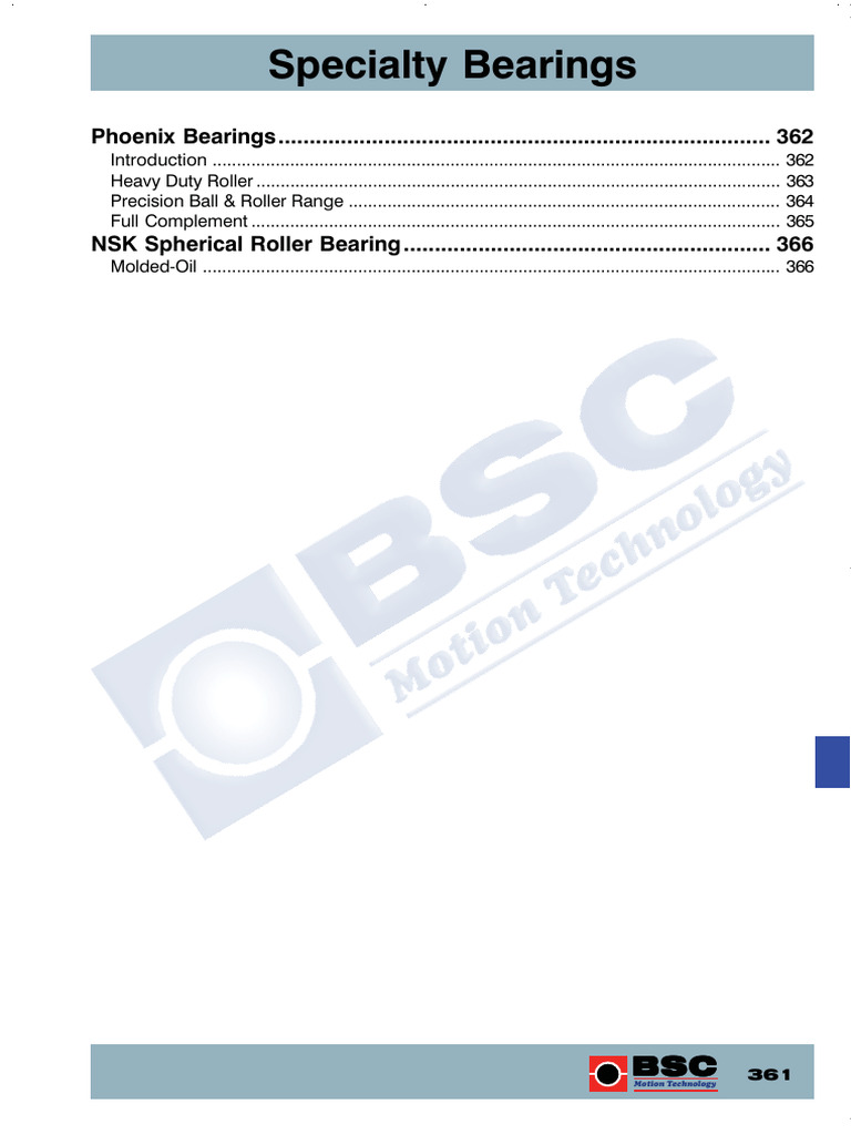 Speciality Bearings | PDF | Bearing (Mechanical) | Mechanical Engineering