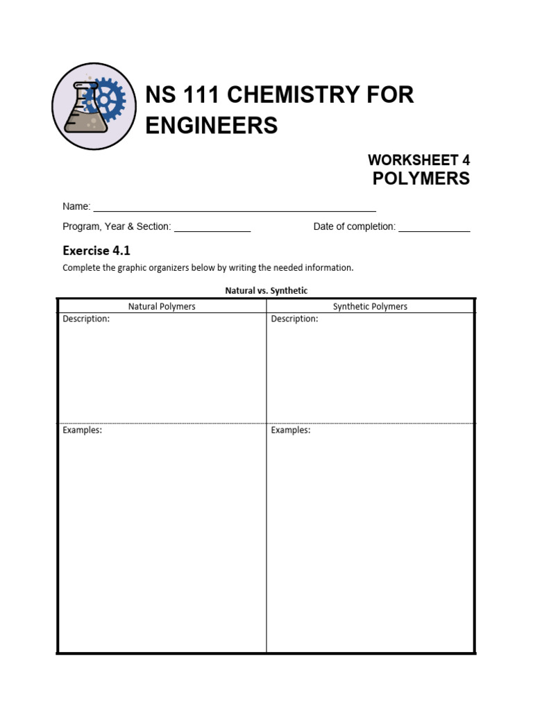 Worksheet 4 Polymers | PDF