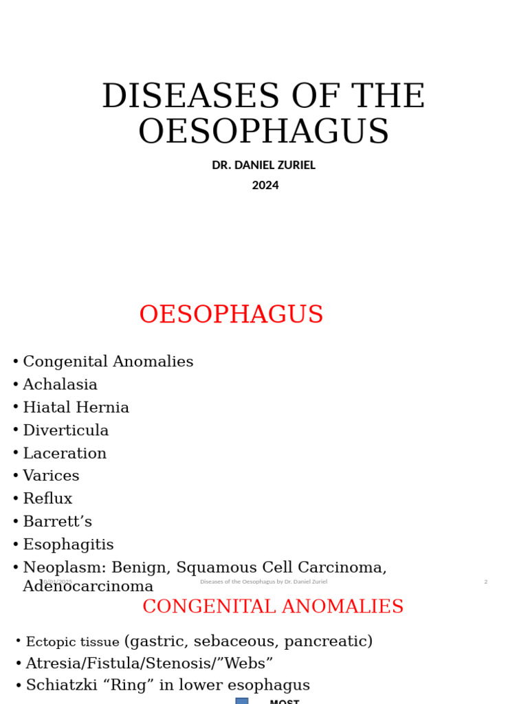 Diseases of The Oesophagus Original | PDF | Esophagus ...