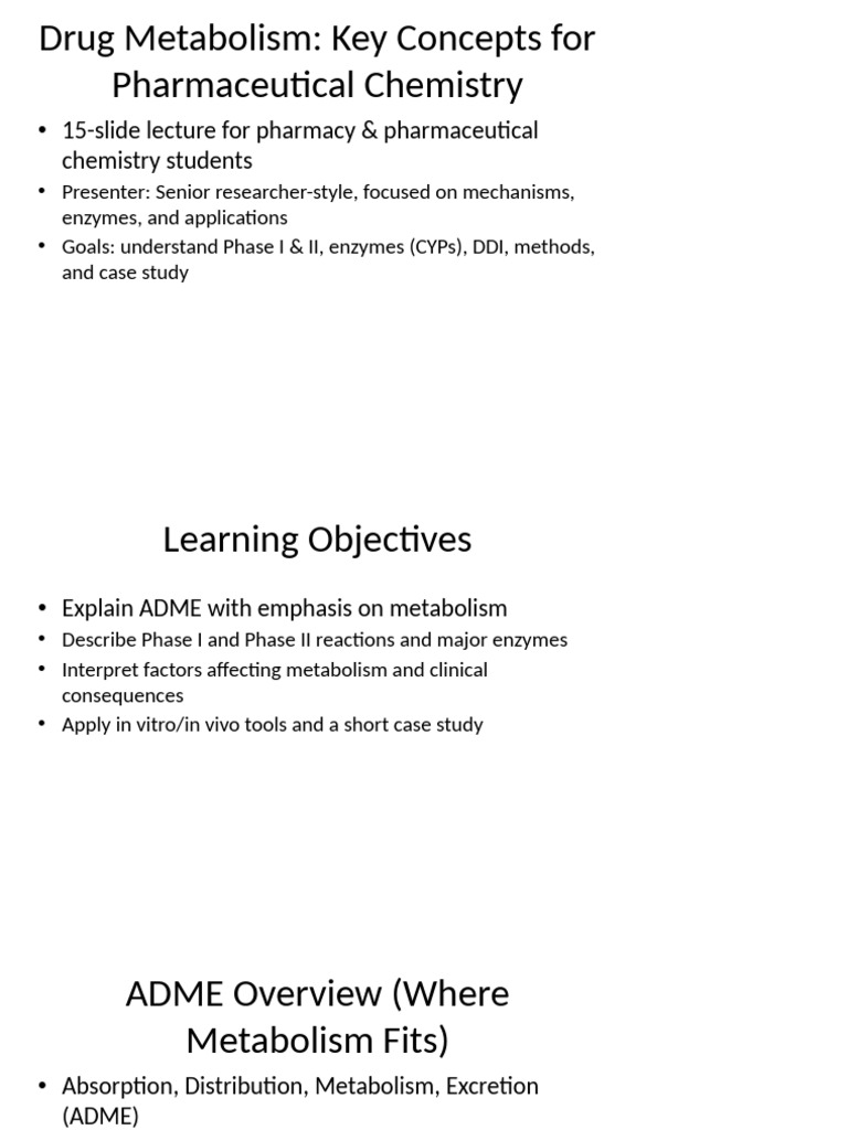 Understanding Drug Metabolism Diagrams | PDF | Drug Metabolism ...