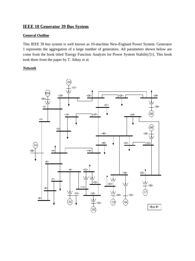 IEEE 39 Bus Power System Overview | PDF | Electronics | Power (Physics)