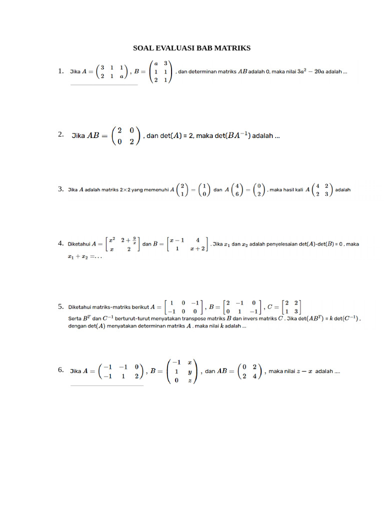 Latihan Matriks | PDF
