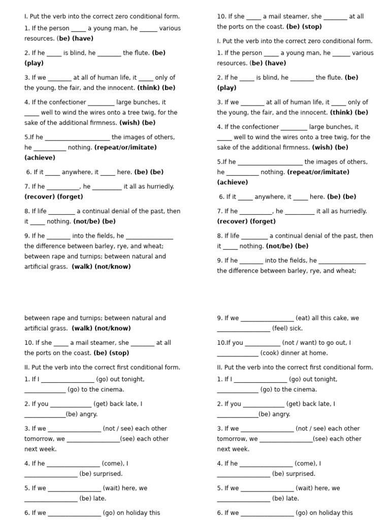 Zero and First Conditional Exercises | PDF | Chess Openings | Chess Theory