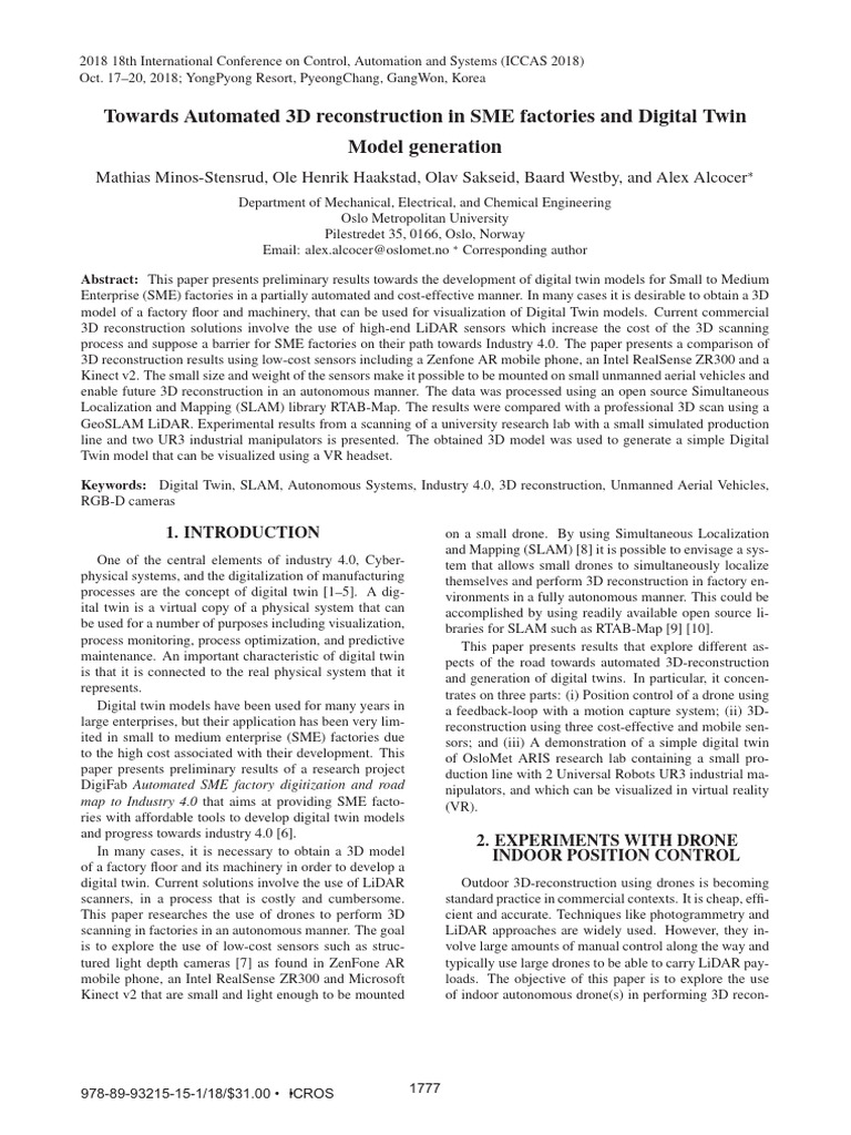 0read Towards Automated 3D Reconstruction in SME Factories and Digital ...