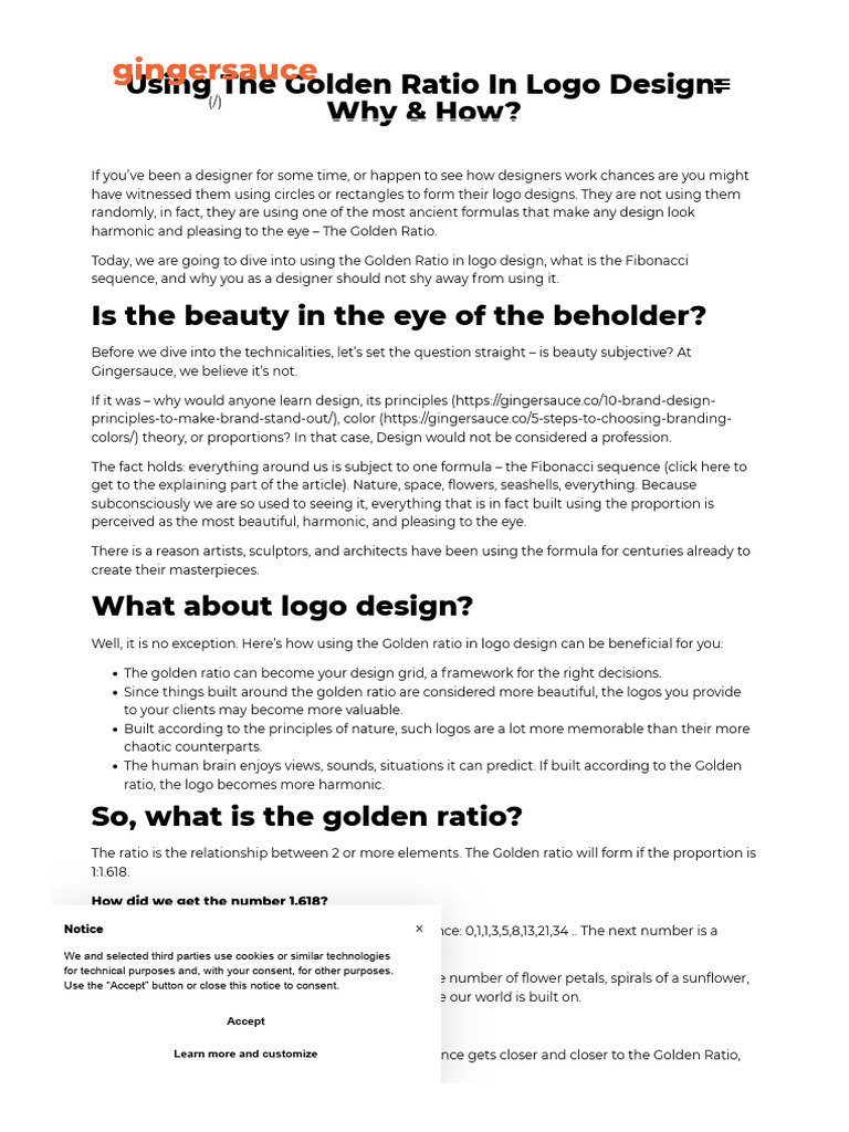 Golden Ratio in Logo Design Guide | PDF | Ratio | Mathematics