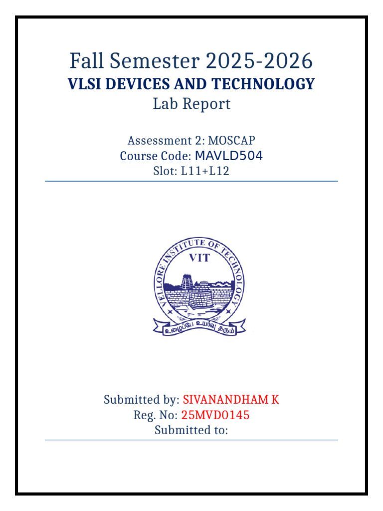 MOSCAP Design and Simulation Lab Report | PDF | Mosfet | Field Effect ...
