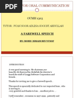 English For Oral Communication - Oral Farewell Speech