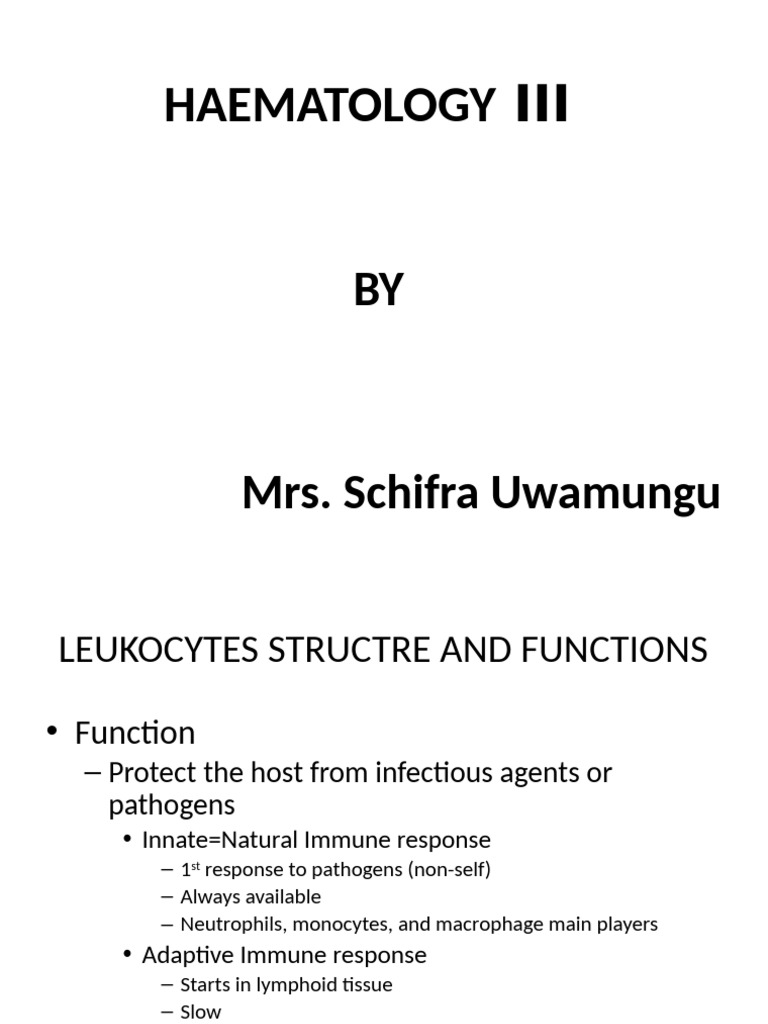 Leukocyte Structure and Functions Guide | PDF | Lymphocyte | White ...