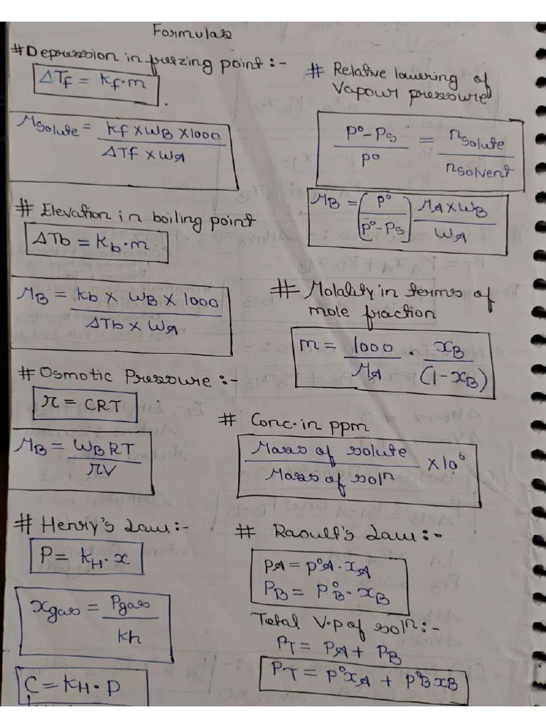 Formula Sheet CH-1 Solutions | PDF