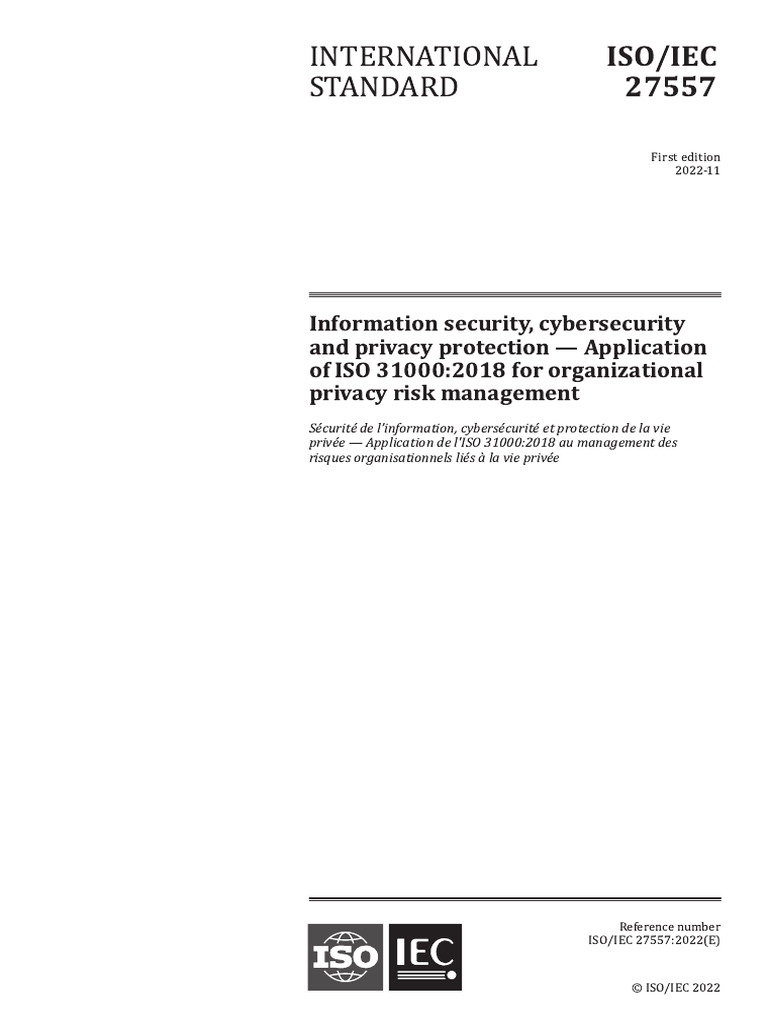 ISO 27557: Privacy Risk Management | PDF | Risk | International ...