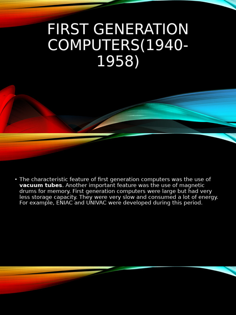 First Generation Computers Overview | PDF