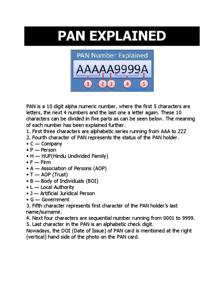 PAN Explained PDF