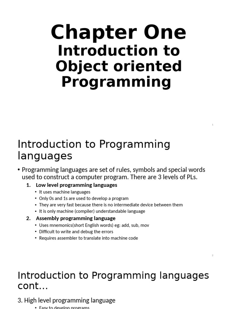 Chapter 1 Introduction To Object Oriented Programming | PDF | Method ...