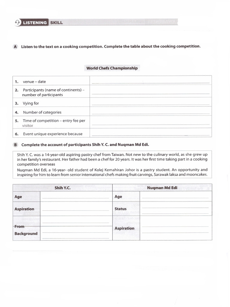 Cooking Competition | PDF