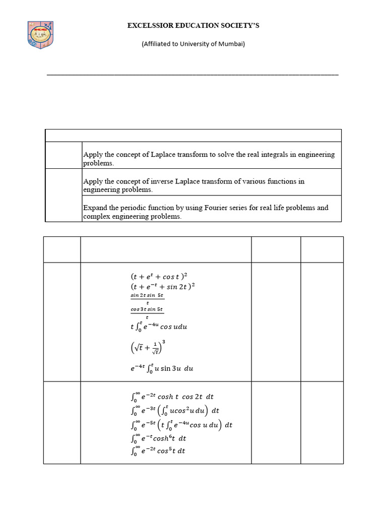 Applied Mathematics Practice Problems | PDF | Laplace Transform ...