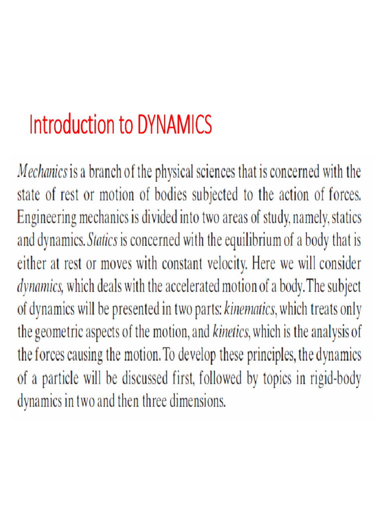 Introduction to Dynamics and Gravitation | PDF