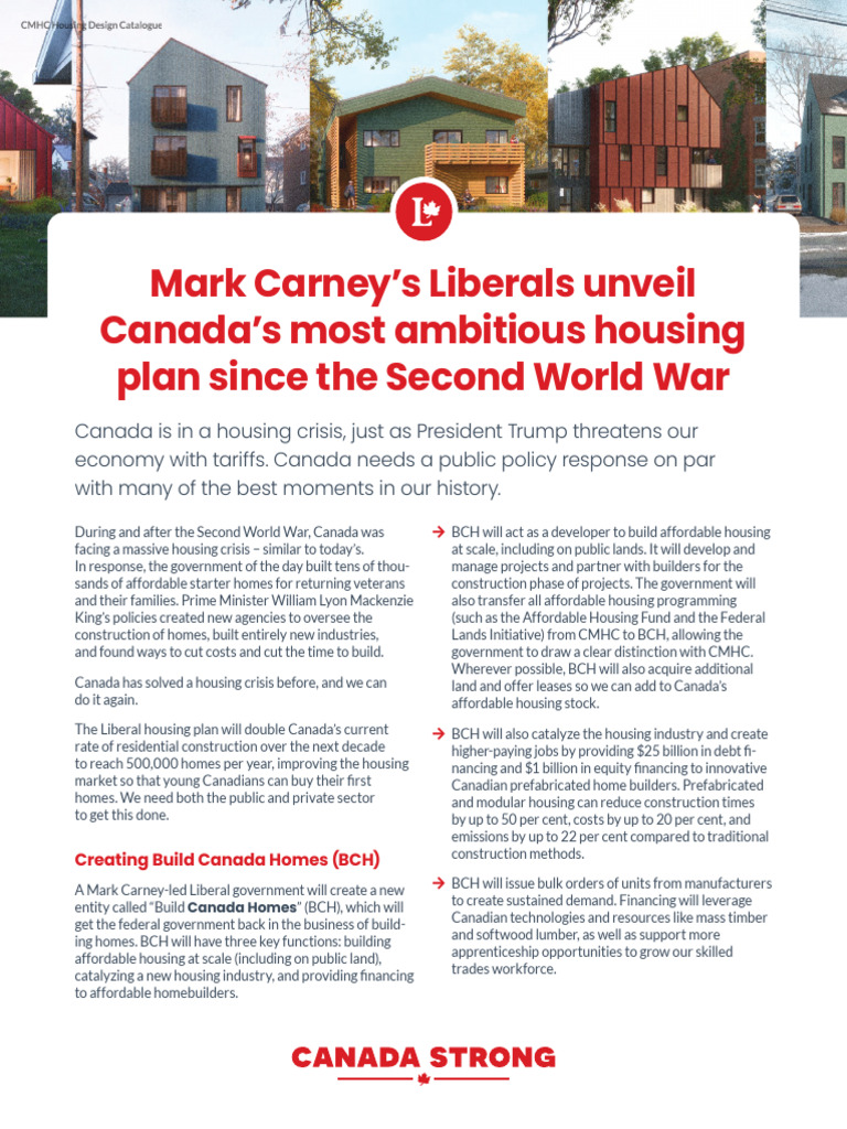Canada’s Ambitious Housing Plan Unveiled | PDF | Affordable Housing ...