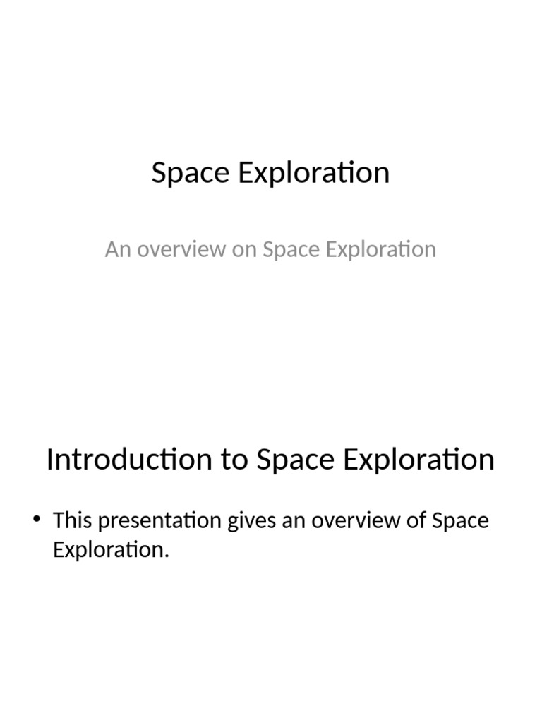 Space Exploration Pdf