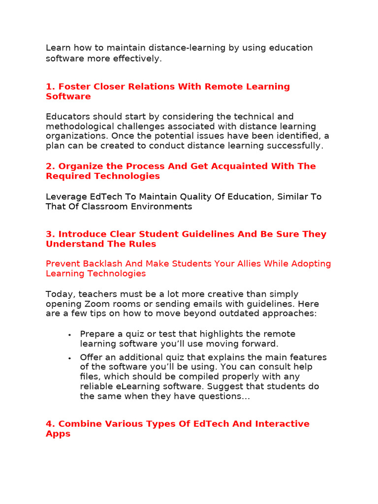Effective Distance Learning Strategies | PDF | Educational Technology ...