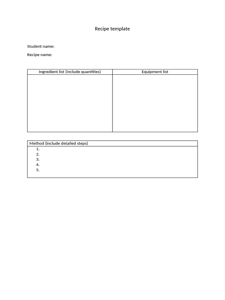 Custom Recipe Template Guide | PDF