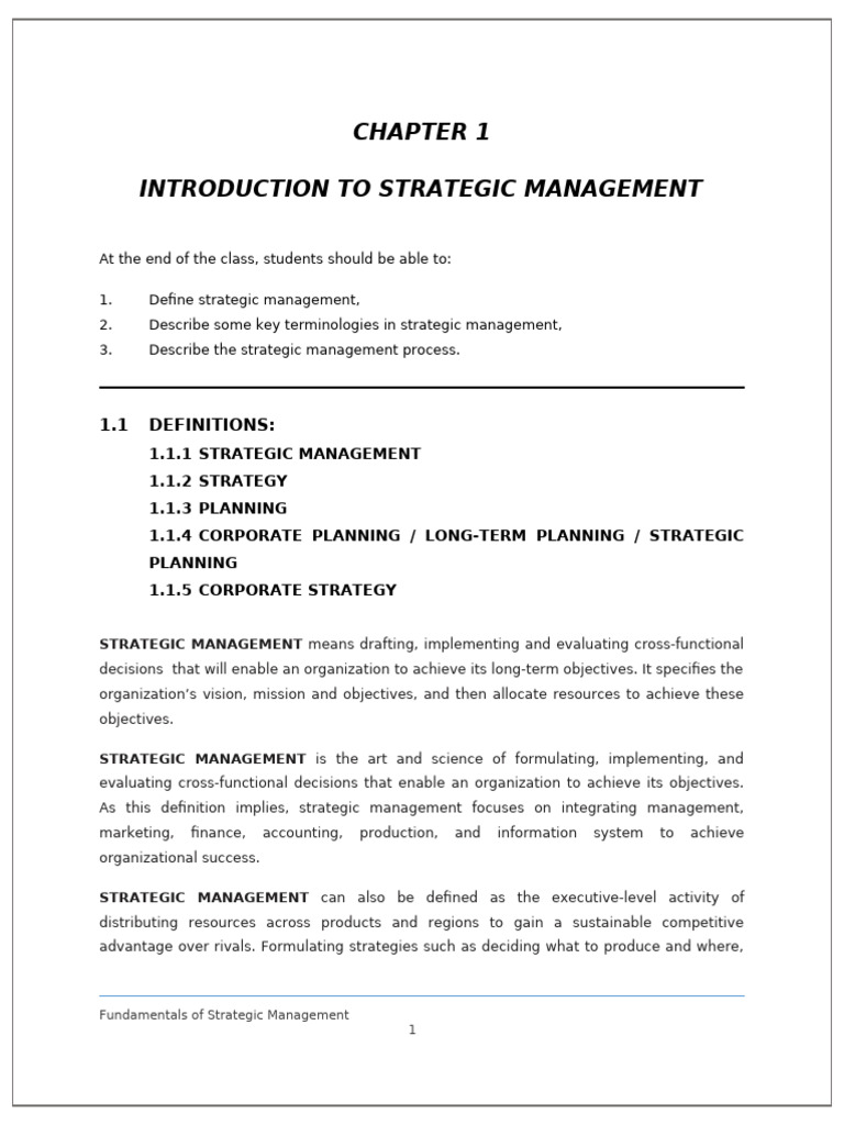 Introduction to Strategic Management | PDF | Strategic Management ...