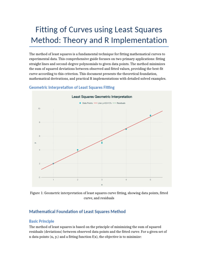 Least Squares Curve Fitting in R | PDF | Least Squares | Equations