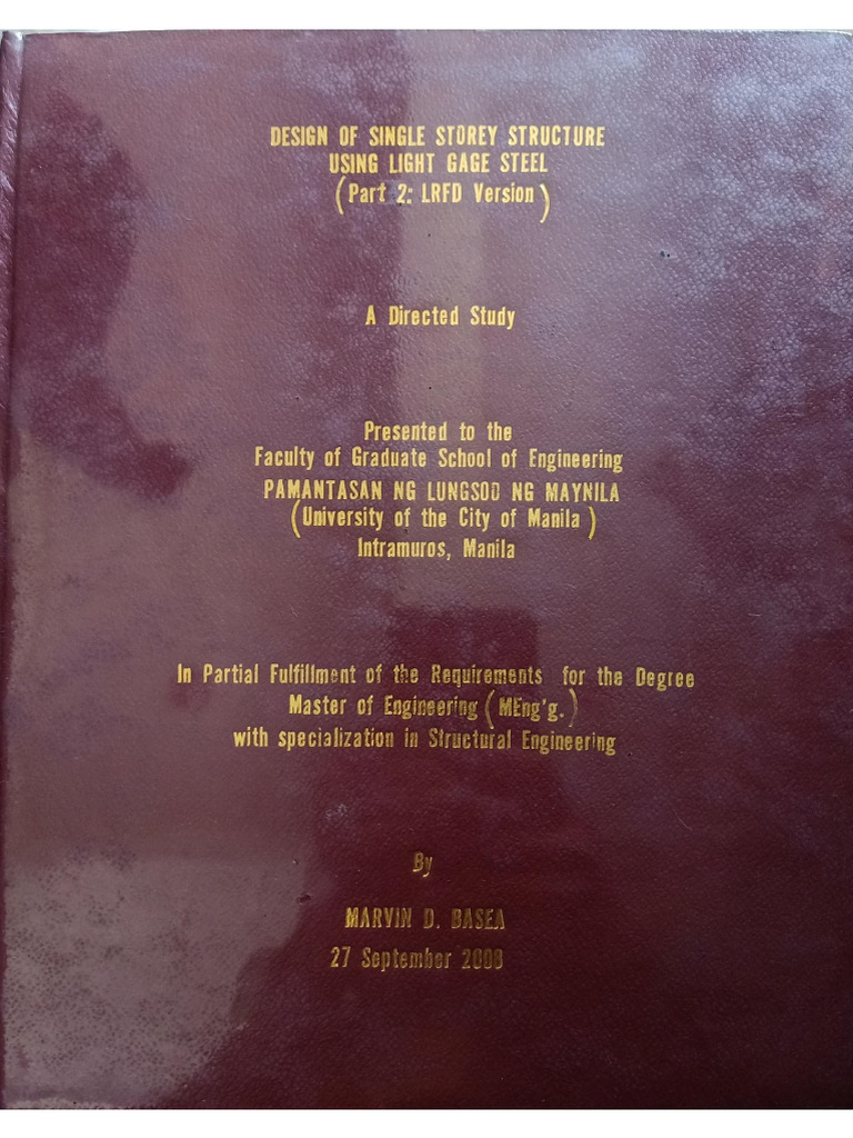 Thesis Design of Single Storey 20230722 | PDF