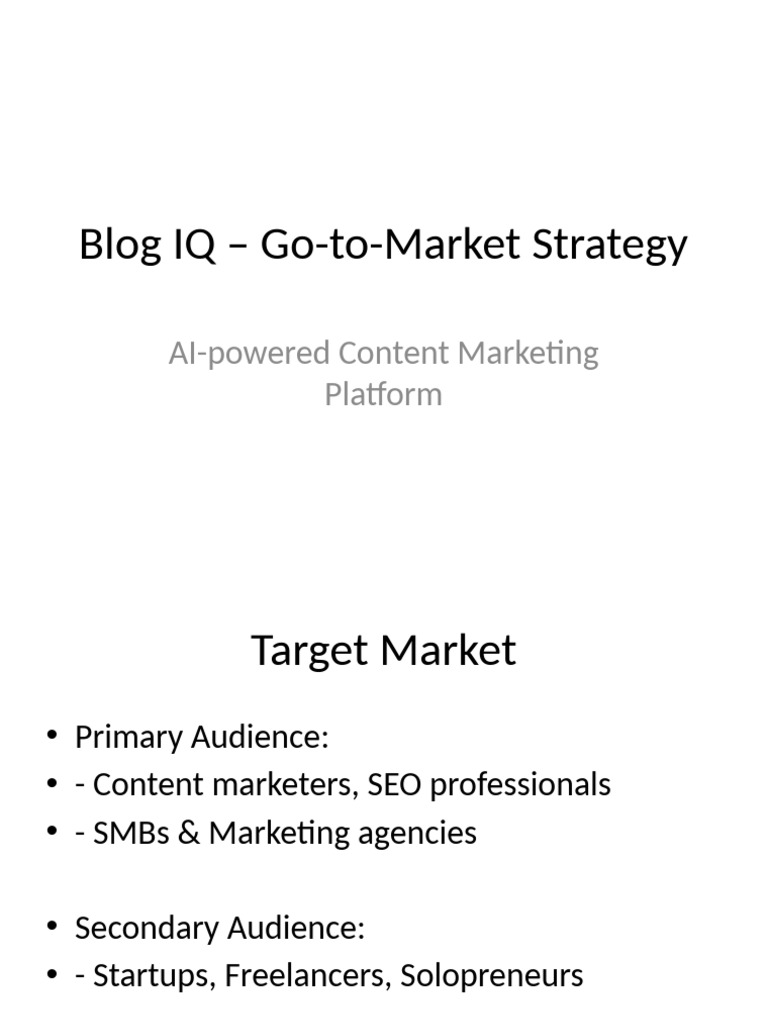 BlogIQ GTM Strategy | PDF