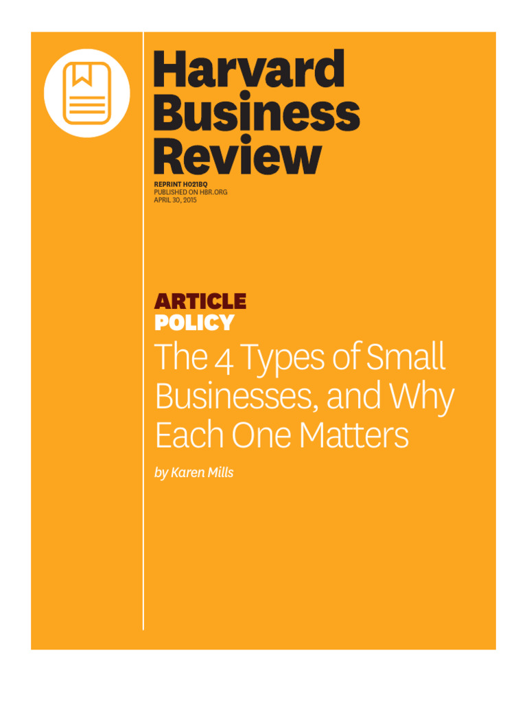 4 Types of Small Businesses Explained | PDF | Startup Company | Small ...