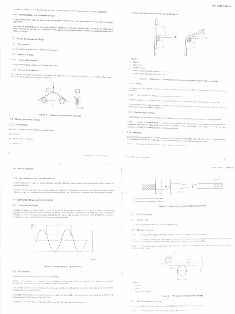 Essai de pliage et dépliage ISO 15630-1 | PDF
