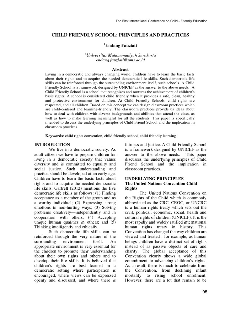 Principles of Child-Friendly Schools | PDF | Learning | Teachers